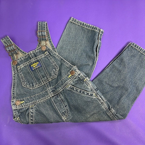Osh Kosh B’Gosh jean overalls with snaps along legs many pockets - Picture 1 of 7